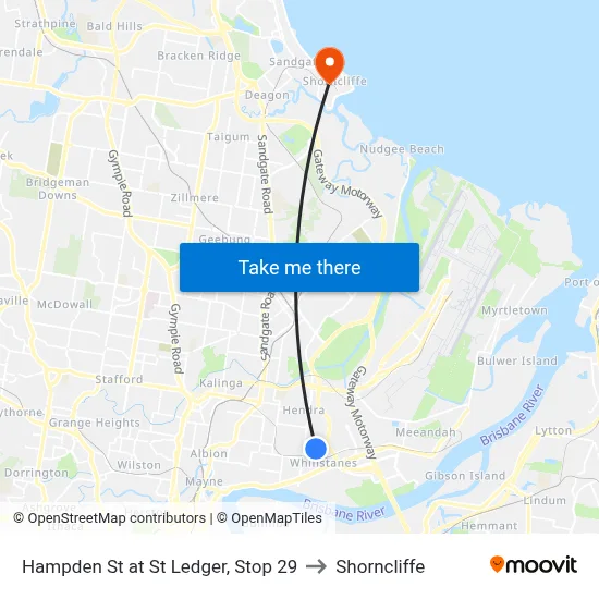 Hampden St at St Ledger, Stop 29 to Shorncliffe map