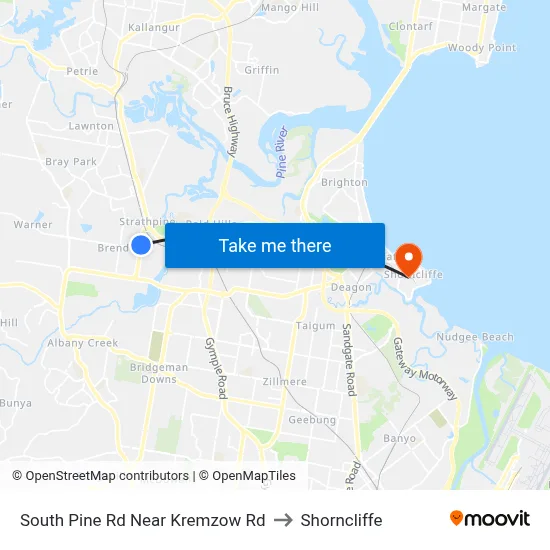 South Pine Rd Near Kremzow Rd to Shorncliffe map