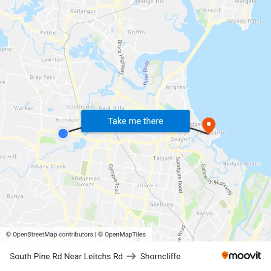 South Pine Rd Near Leitchs Rd to Shorncliffe map