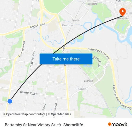 Battersby St Near Victory St to Shorncliffe map