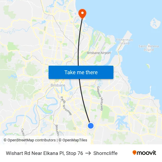 Wishart Rd Near Elkana Pl, Stop 76 to Shorncliffe map