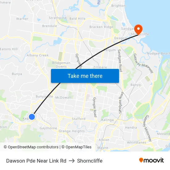 Dawson Pde Near Link Rd to Shorncliffe map