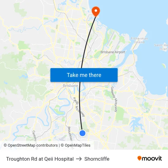 Troughton Rd at Qeii Hospital to Shorncliffe map