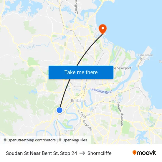 Soudan St Near Bent St, Stop 24 to Shorncliffe map
