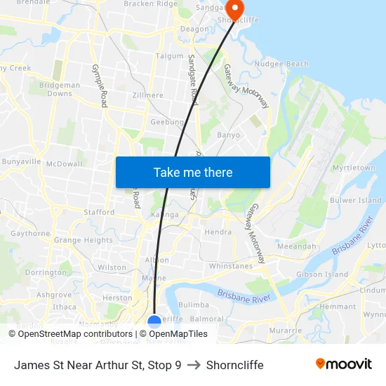 James St Near Arthur St, Stop 9 to Shorncliffe map