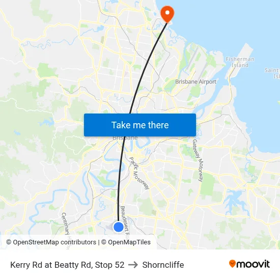 Kerry Rd at Beatty Rd, Stop 52 to Shorncliffe map