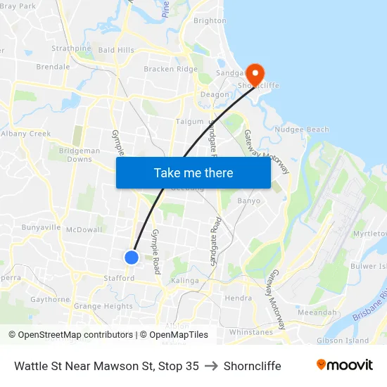 Wattle St Near Mawson St, Stop 35 to Shorncliffe map
