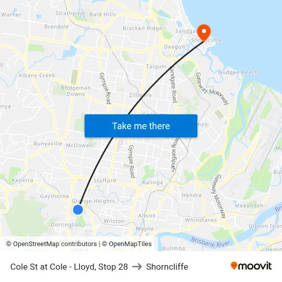 Cole St at Cole - Lloyd, Stop 28 to Shorncliffe map