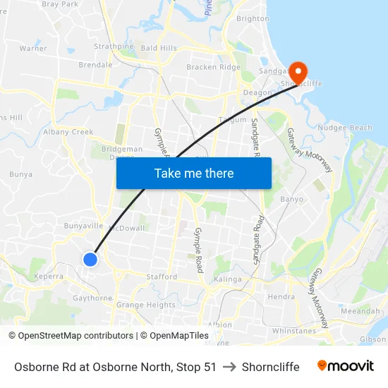 Osborne Rd at Osborne North, Stop 51 to Shorncliffe map