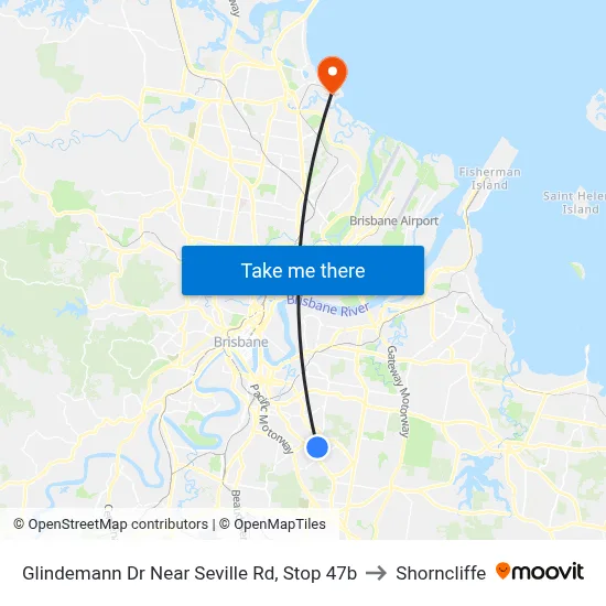 Glindemann Dr Near Seville Rd, Stop 47b to Shorncliffe map