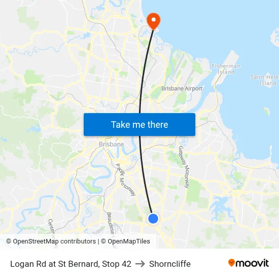 Logan Rd at St Bernard, Stop 42 to Shorncliffe map