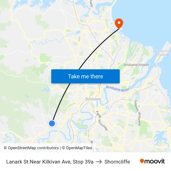 Lanark St Near Kilkivan Ave, Stop 39a to Shorncliffe map