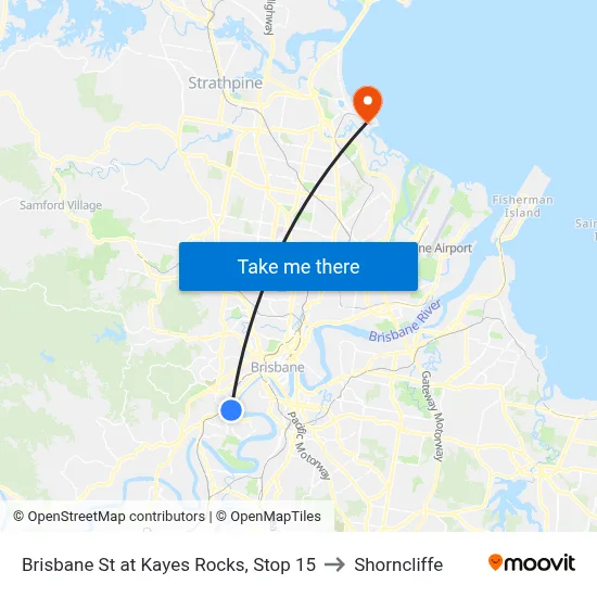 Brisbane St at Kayes Rocks, Stop 15 to Shorncliffe map