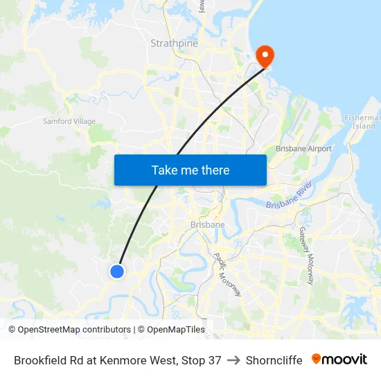 Brookfield Rd at Kenmore West, Stop 37 to Shorncliffe map