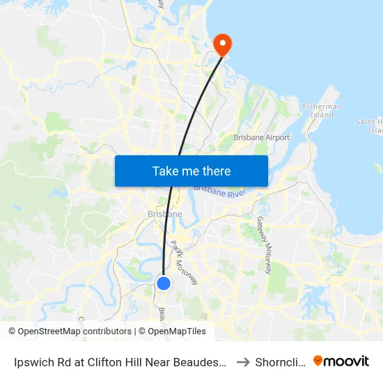 Ipswich Rd at Clifton Hill Near Beaudesert Rd to Shorncliffe map