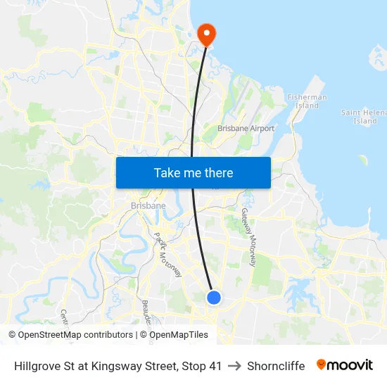 Hillgrove St at Kingsway Street, Stop 41 to Shorncliffe map
