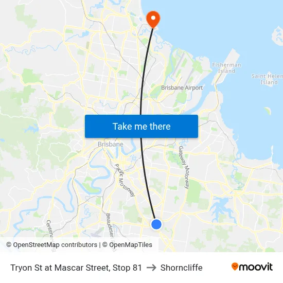 Tryon St at Mascar Street, Stop 81 to Shorncliffe map