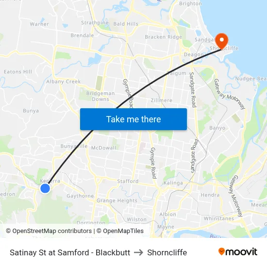 Satinay St at Samford - Blackbutt to Shorncliffe map