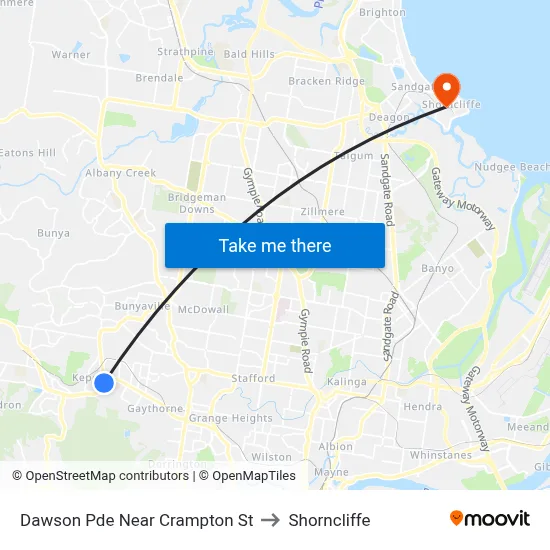 Dawson Pde Near Crampton St to Shorncliffe map