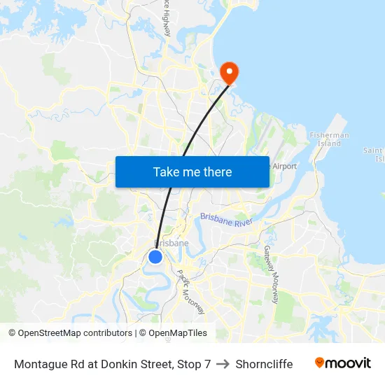 Montague Rd at Donkin Street, Stop 7 to Shorncliffe map