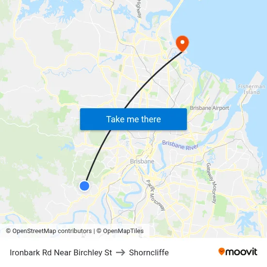 Ironbark Rd Near Birchley St to Shorncliffe map