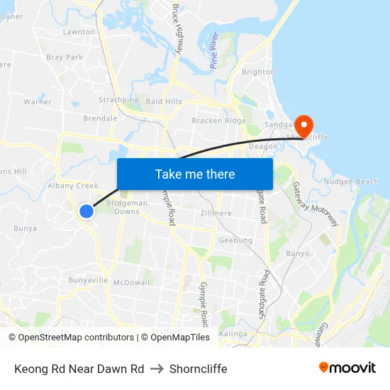 Keong Rd Near Dawn Rd to Shorncliffe map