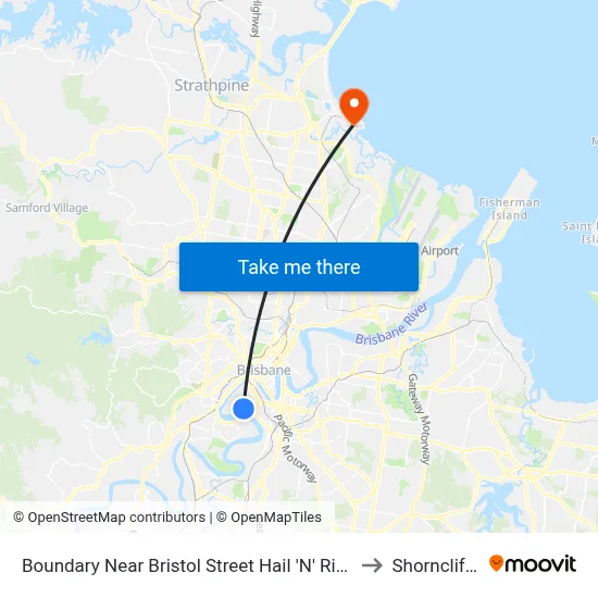 Boundary Near Bristol Street Hail 'N' Ride to Shorncliffe map