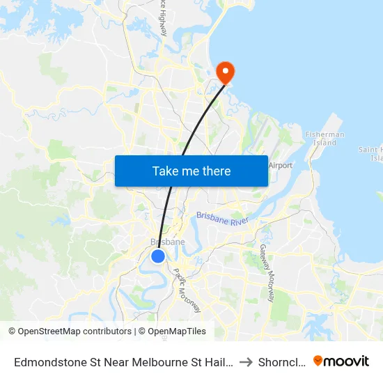 Edmondstone St Near Melbourne St Hail 'N' Ride to Shorncliffe map