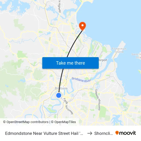 Edmondstone Near Vulture Street Hail 'N' Ride to Shorncliffe map