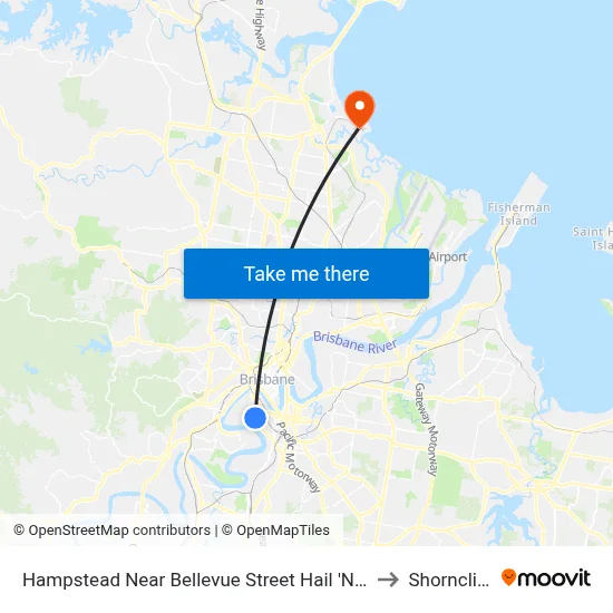 Hampstead Near Bellevue Street Hail 'N' Ride to Shorncliffe map