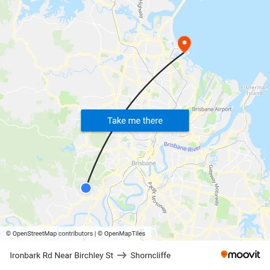 Ironbark Rd Near Birchley St to Shorncliffe map