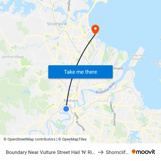 Boundary Near Vulture Street Hail 'N' Ride to Shorncliffe map