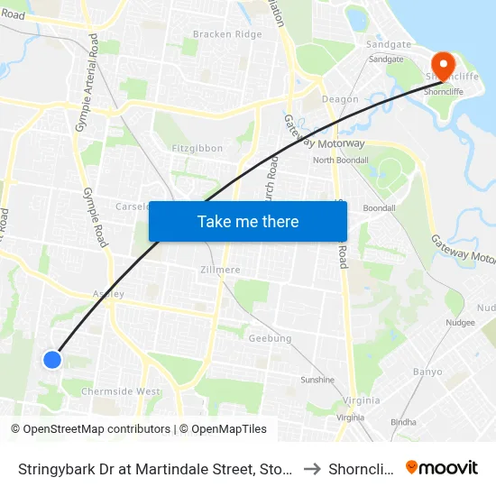 Stringybark Dr at Martindale Street, Stop 47 to Shorncliffe map