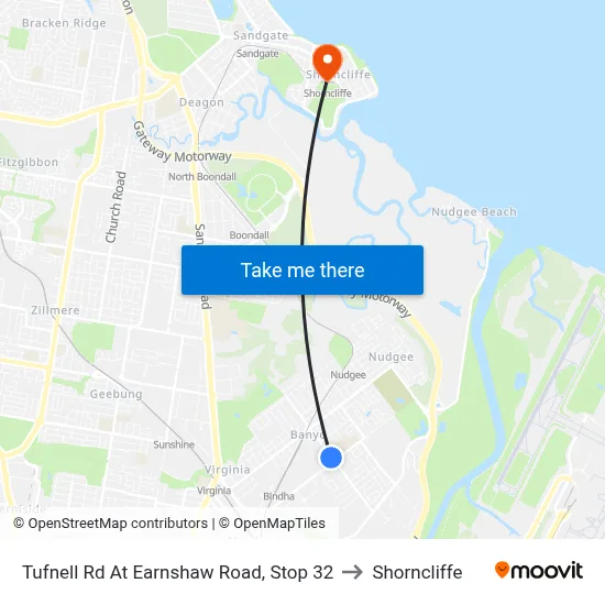 Tufnell Rd At Earnshaw Road, Stop 32 to Shorncliffe map