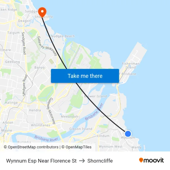 Wynnum Esp Near Florence St to Shorncliffe map