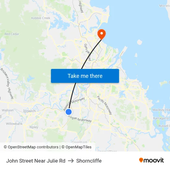 John Street Near Julie Rd to Shorncliffe map