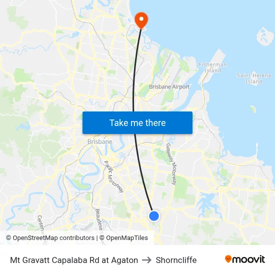 Mt Gravatt Capalaba Rd at Agaton to Shorncliffe map