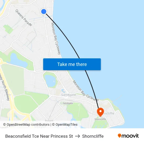 Beaconsfield Tce Near Princess St to Shorncliffe map