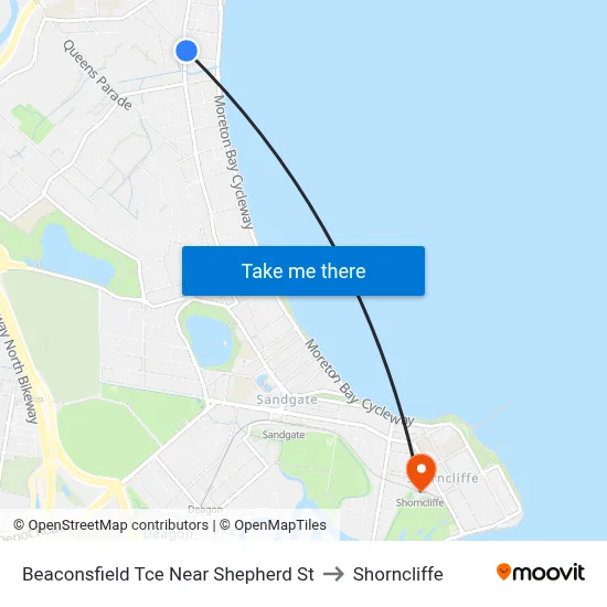 Beaconsfield Tce Near Shepherd St to Shorncliffe map