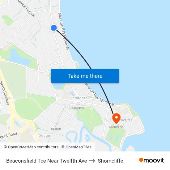 Beaconsfield Tce Near Twelfth Ave to Shorncliffe map