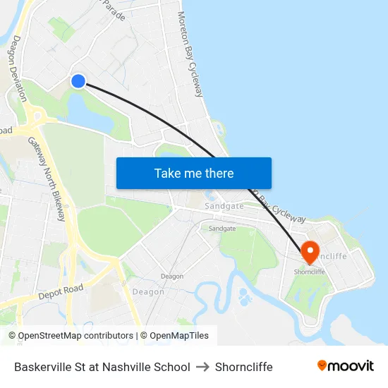 Baskerville St at Nashville School to Shorncliffe map