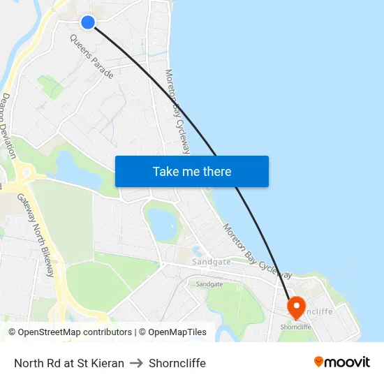 North Rd at St Kieran to Shorncliffe map