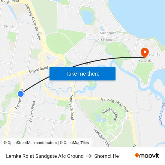 Lemke Rd at Sandgate Afc Ground to Shorncliffe map