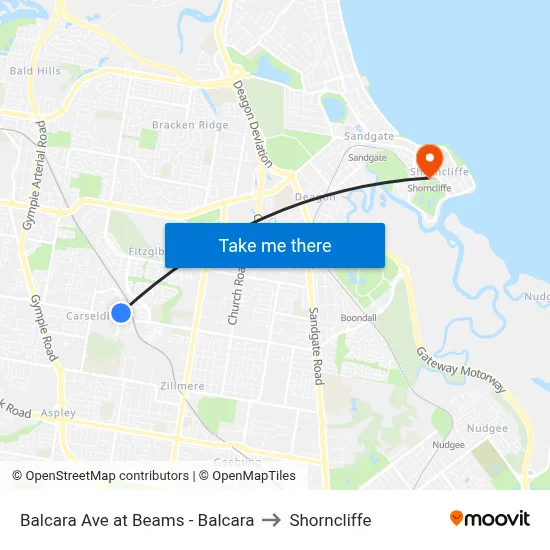Balcara Ave at Beams - Balcara to Shorncliffe map