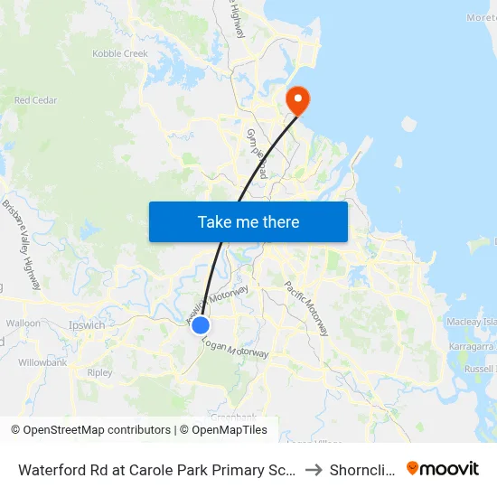 Waterford Rd at Carole Park Primary School to Shorncliffe map
