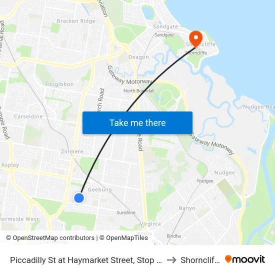 Piccadilly St at Haymarket Street, Stop 48 to Shorncliffe map