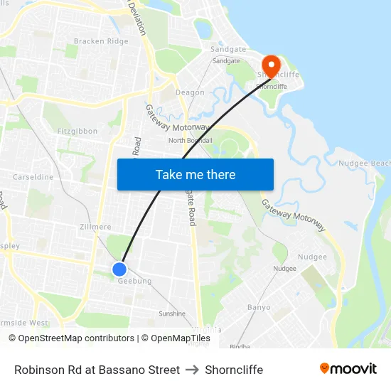 Robinson Rd at Bassano Street to Shorncliffe map