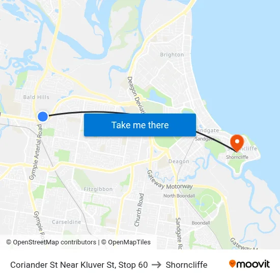 Coriander St Near Kluver St, Stop 60 to Shorncliffe map