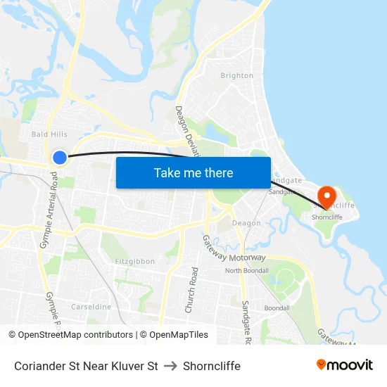 Coriander St Near Kluver St to Shorncliffe map