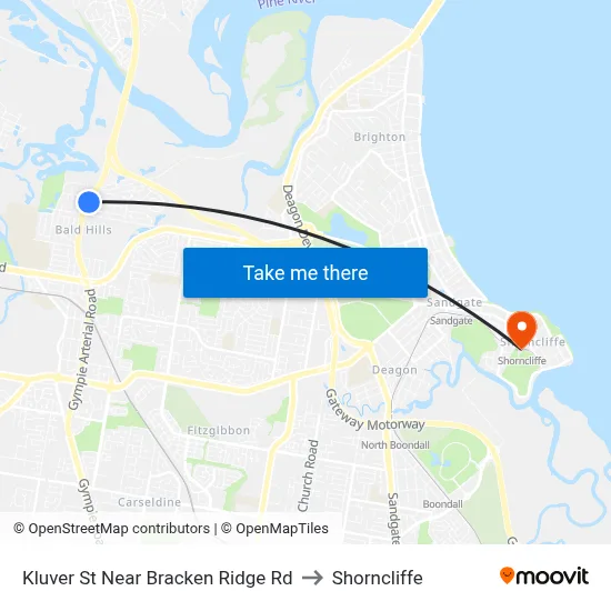 Kluver St Near Bracken Ridge Rd to Shorncliffe map